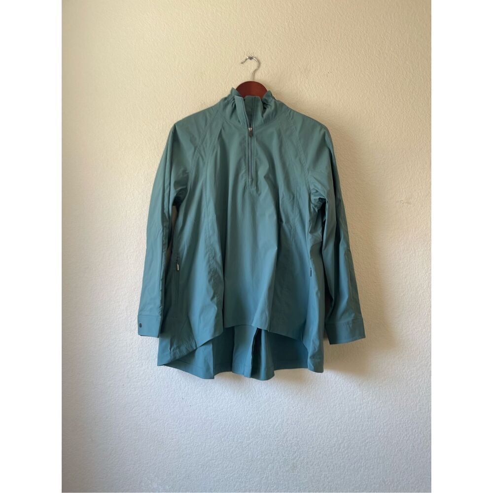 NWOT Athleta‎ Advantage Poplin Top Teal Breathable Rain Jacket Small